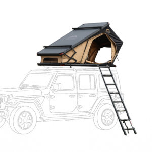 Tente de toit Hard‑Shell Wild Land Desert Cruiser - Triangle, vérins & 7cm